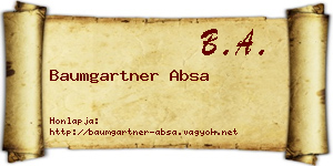 Baumgartner Absa névjegykártya